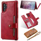 For Galaxy Note 10 Plus Buckle Zipper Shockproof Protective Case with Holder & Card Slots & Wallet & Lanyard & Photos Frame(Red) - 1