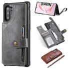 For  Galaxy Note 10 Buckle Zipper Shockproof Protective Case with Holder & Card Slots & Wallet & Lanyard & Photos Frame(Gray) - 1