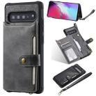 For Galaxy S10 5G Buckle Zipper Shockproof Protective Case with Holder & Card Slots & Wallet & Lanyard & Photos Frame(Gray) - 1