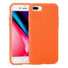 Herringbone Texture Silicone Protective Case For iPhone 8 Plus & 7 Plus(Orange) - 1