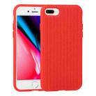 Herringbone Texture Silicone Protective Case For iPhone 8 Plus & 7 Plus(Red) - 1