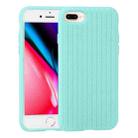 Herringbone Texture Silicone Protective Case For iPhone 8 Plus & 7 Plus(Green Jade) - 1