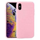 For iPhone X / XS Herringbone Texture Silicone Protective Case(Pink) - 1