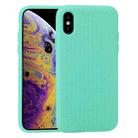 For iPhone X / XS Herringbone Texture Silicone Protective Case(Light Green) - 1