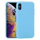 For iPhone X / XS Herringbone Texture Silicone Protective Case(Cornflowerblue) - 1