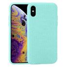 For iPhone X / XS Herringbone Texture Silicone Protective Case(Green Jade) - 1