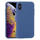 For iPhone X / XS Herringbone Texture Silicone Protective Case(Sea Blue) - 1