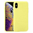 For iPhone X / XS Herringbone Texture Silicone Protective Case(Shiny Yellow) - 1