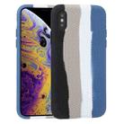 For iPhone X / XS Herringbone Texture Silicone Protective Case(Rainbow Black) - 1