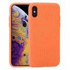 For iPhone XS Max Herringbone Texture Silicone Protective Case(Orange) - 1