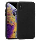 For iPhone XS Max Herringbone Texture Silicone Protective Case(Black) - 1