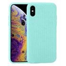 For iPhone XS Max Herringbone Texture Silicone Protective Case(Green Jade) - 1