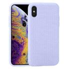 For iPhone XS Max Herringbone Texture Silicone Protective Case(Light Purple) - 1