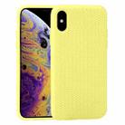 For iPhone XS Max Herringbone Texture Silicone Protective Case(Shiny Yellow) - 1