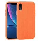 For iPhone XR Herringbone Texture Silicone Protective Case(Orange) - 1