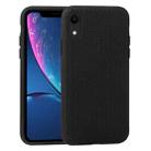 For iPhone XR Herringbone Texture Silicone Protective Case(Black) - 1