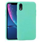 For iPhone XR Herringbone Texture Silicone Protective Case(Light Green) - 1