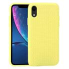 For iPhone XR Herringbone Texture Silicone Protective Case(Shiny Yellow) - 1