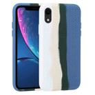 For iPhone XR Herringbone Texture Silicone Protective Case(Rainbow Blue) - 1