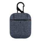 CP580 Casual Burlap Texture Anti-fall Wireless Earphone Protective Case with Hook For AirPods 1/2(Dark Grey) - 1
