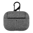 CP580 Casual Burlap Texture Anti-fall Wireless Earphone Protective Case with Hook For AirPods Pro(Dark Grey) - 1