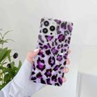 Shell Leopard Pattern Soft TPU Straight-Edge Protective Case For iPhone 13 Pro Max(Purple) - 1