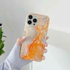 Marble Pattern Soft TPU Protective Case For iPhone 13(Orange) - 1