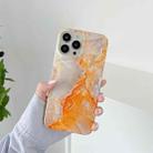 Marble Pattern Soft TPU Protective Case For iPhone 13 Pro(Orange) - 1