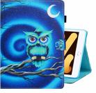 For iPad mini 5 / 4 / 3 / 2 / 1 Colored Drawing Horizontal Flip PU Leather Case with Holder & Card Slot & Sleep / Wake-up Function(Moon Owl) - 1