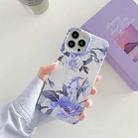 Laser Pattern TPU Protective Case For iPhone 13(Blue Flowers) - 1