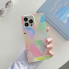 Electroplating Soft TPU Straight-Edge Protective Case For iPhone 13(Color Lattice) - 1