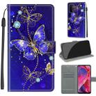 Voltage Coloured Drawing Magnetic Clasp Horizontal Flip PU Leather Case with Holder & Card Slots For OPPO A93 5G / A93s 5G / A54 5G / A74 5G(C11 Blue Golden Chain Butterflies) - 1