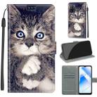 Voltage Coloured Drawing Magnetic Clasp Horizontal Flip PU Leather Case with Holder & Card Slots For OPPO A54 4G / A16 4G / A53s 5G / A55 5G(C02 Fork Hand White Claw Cat) - 1