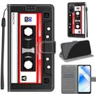 Voltage Coloured Drawing Magnetic Clasp Horizontal Flip PU Leather Case with Holder & Card Slots For OPPO A54 4G / A16 4G / A53s 5G / A55 5G(C10 Black Red Tape) - 1