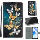 Voltage Coloured Drawing Magnetic Clasp Horizontal Flip PU Leather Case with Holder & Card Slots For OPPO A54 4G / A16 4G / A53s 5G / A55 5G(C20 Gold Silver Flying Butterflies) - 1