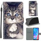 Voltage Coloured Drawing Magnetic Clasp Horizontal Flip PU Leather Case with Holder & Card Slots For OPPO A72 5G / A73 5G / A53 5G(C02 Fork Hand White Claw Cat) - 1