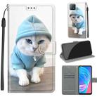 Voltage Coloured Drawing Magnetic Clasp Horizontal Flip PU Leather Case with Holder & Card Slots For OPPO A72 5G / A73 5G / A53 5G(C15 Blue Sweater White Cat) - 1