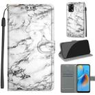 Voltage Coloured Drawing Magnetic Clasp Horizontal Flip PU Leather Case with Holder & Card Slots For OPPO F19 / A74 4G(C01 White Marble) - 1