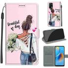 Voltage Coloured Drawing Magnetic Clasp Horizontal Flip PU Leather Case with Holder & Card Slots For OPPO F19 / A74 4G(C09 Hug Flower) - 1