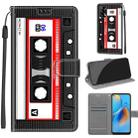 Voltage Coloured Drawing Magnetic Clasp Horizontal Flip PU Leather Case with Holder & Card Slots For OPPO F19 / A74 4G(C10 Black Red Tape) - 1