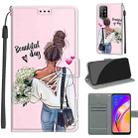 Voltage Coloured Drawing Magnetic Clasp Horizontal Flip PU Leather Case with Holder & Card Slots For OPPO A94 5G / A95 5G / F19 Pro+ 5G(C09 Hug Flower) - 1