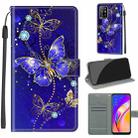 Voltage Coloured Drawing Magnetic Clasp Horizontal Flip PU Leather Case with Holder & Card Slots For OPPO A94 5G / A95 5G / F19 Pro+ 5G(C11 Blue Golden Chain Butterflies) - 1