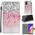 Voltage Coloured Drawing Magnetic Clasp Horizontal Flip PU Leather Case with Holder & Card Slots For OPPO A94 5G / A95 5G / F19 Pro+ 5G(C13 Silver Pink Glitter) - 1