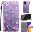 Voltage Coloured Drawing Magnetic Clasp Horizontal Flip PU Leather Case with Holder & Card Slots For OPPO A94 5G / A95 5G / F19 Pro+ 5G(C16 Water Drop Six Petal Flower) - 1