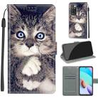 Voltage Coloured Drawing Magnetic Clasp Horizontal Flip PU Leather Case with Holder & Card Slots For Xiaomi Redmi 10(C02 Fork Hand White Claw Cat) - 1