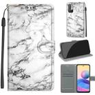 Voltage Coloured Drawing Magnetic Clasp Horizontal Flip PU Leather Case with Holder & Card Slots For Xiaomi Redmi Note 10 5G(C01 White Marble) - 1