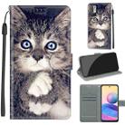 Voltage Coloured Drawing Magnetic Clasp Horizontal Flip PU Leather Case with Holder & Card Slots For Xiaomi Redmi Note 10 5G(C02 Fork Hand White Claw Cat) - 1