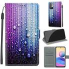 Voltage Coloured Drawing Magnetic Clasp Horizontal Flip PU Leather Case with Holder & Card Slots For Xiaomi Redmi Note 10 5G(C05 Purple Blue Water Drops) - 1