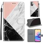 Voltage Coloured Drawing Magnetic Clasp Horizontal Flip PU Leather Case with Holder & Card Slots For Xiaomi Redmi Note 10 5G(C07 Pink White Black) - 1