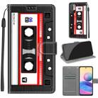 Voltage Coloured Drawing Magnetic Clasp Horizontal Flip PU Leather Case with Holder & Card Slots For Xiaomi Redmi Note 10 5G(C10 Black Red Tape) - 1